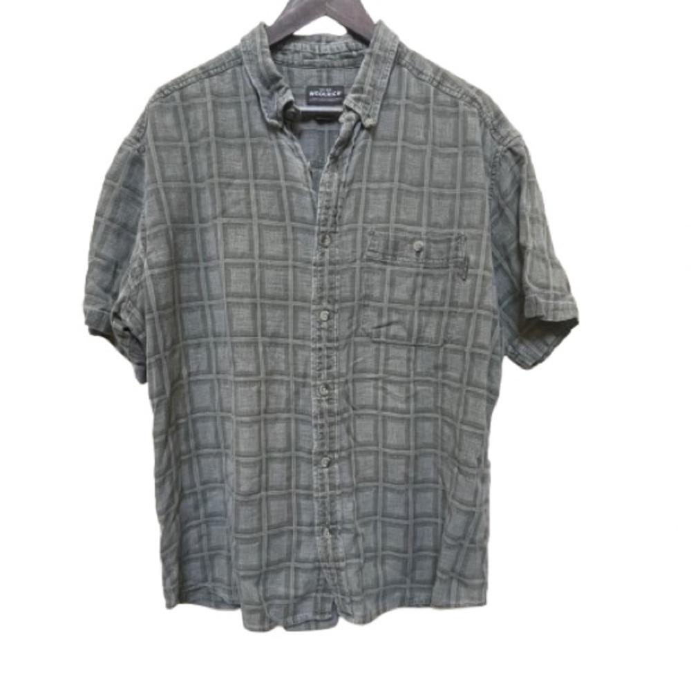 Woolrich Plaid Button Down Casual Camp Short  Sleeve Shirt Large